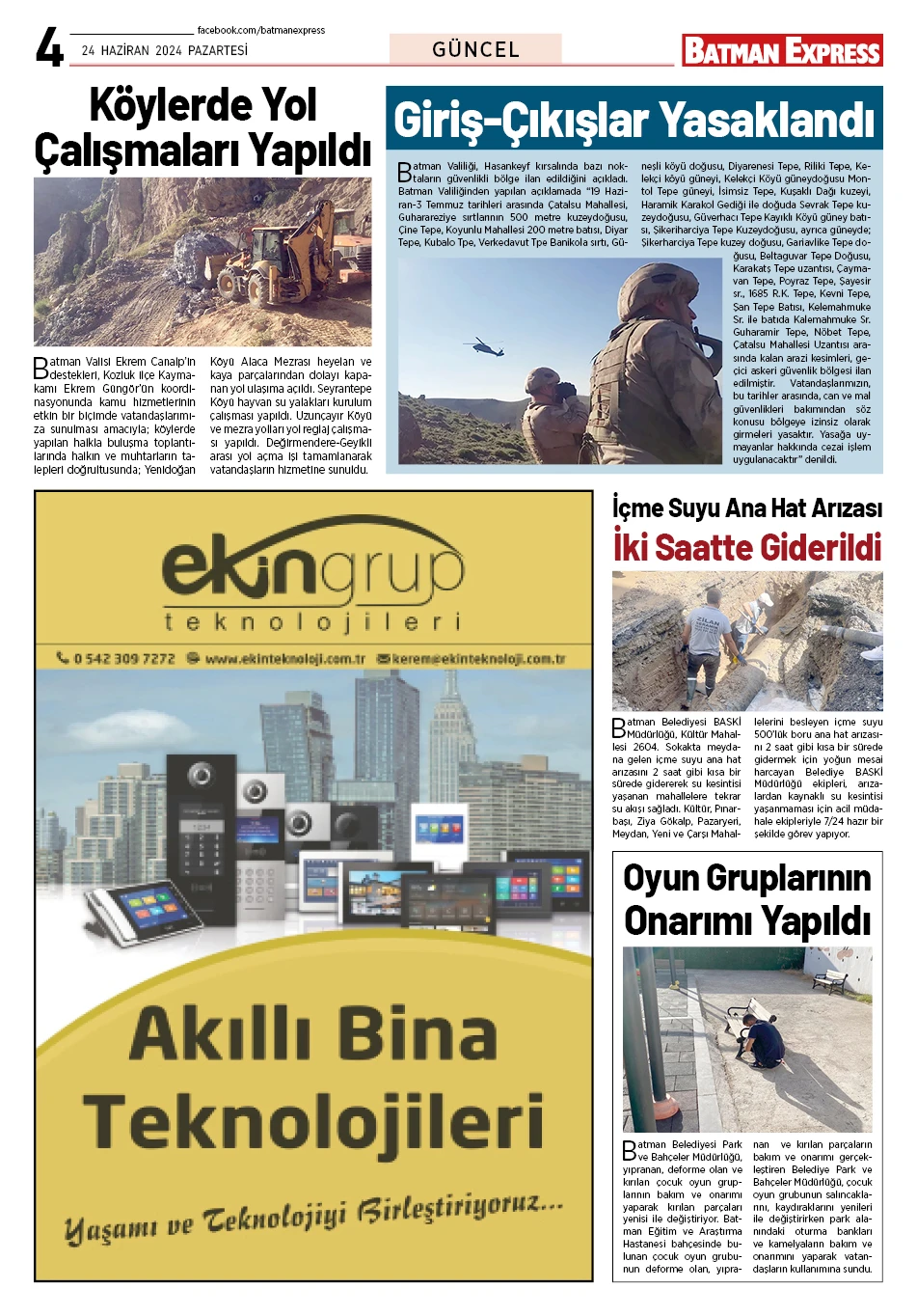 24 HAZİRAN 2024 PAZARTESİ