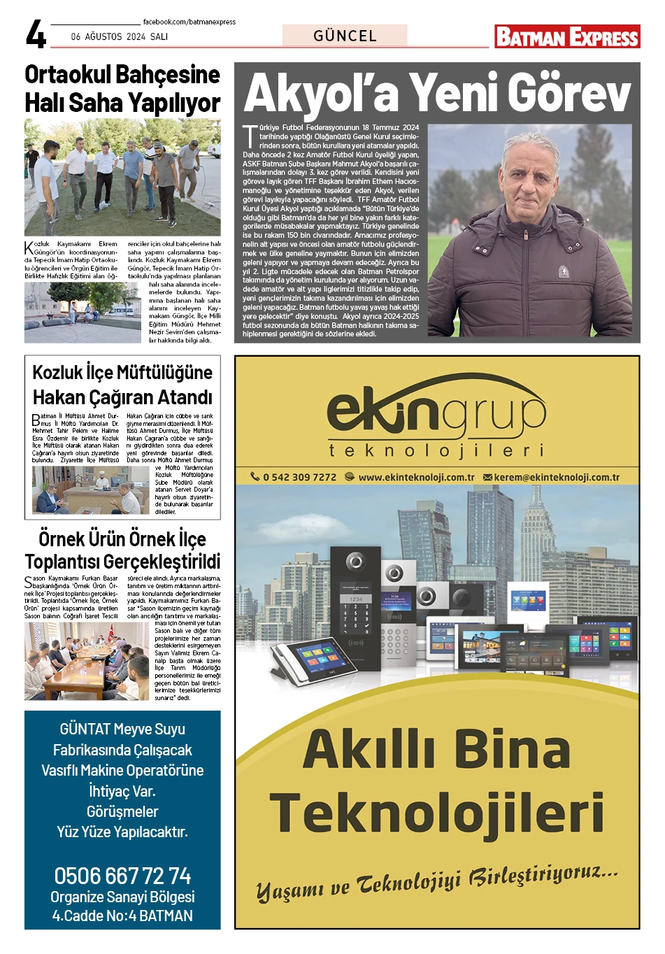 06 AĞUSTOS 2024 SALI