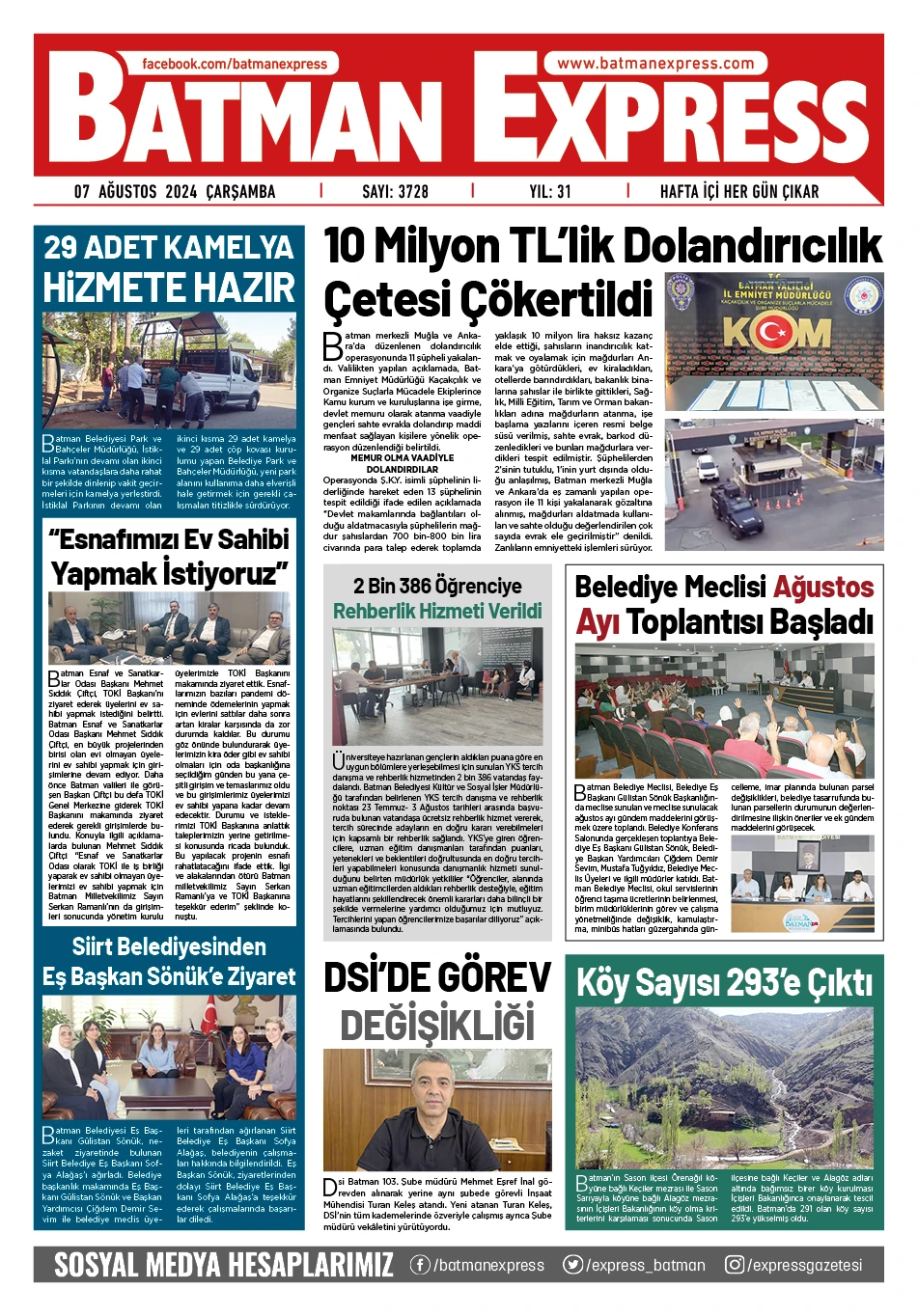 07 AĞUSTOS 2024 &Ccedil;ARŞAMBA