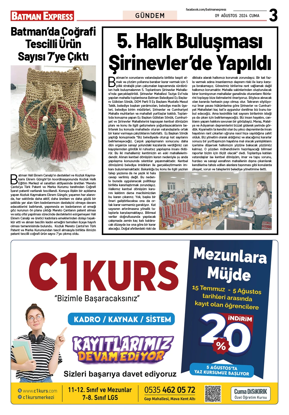 09 AĞUSTOS 2024 CUMA