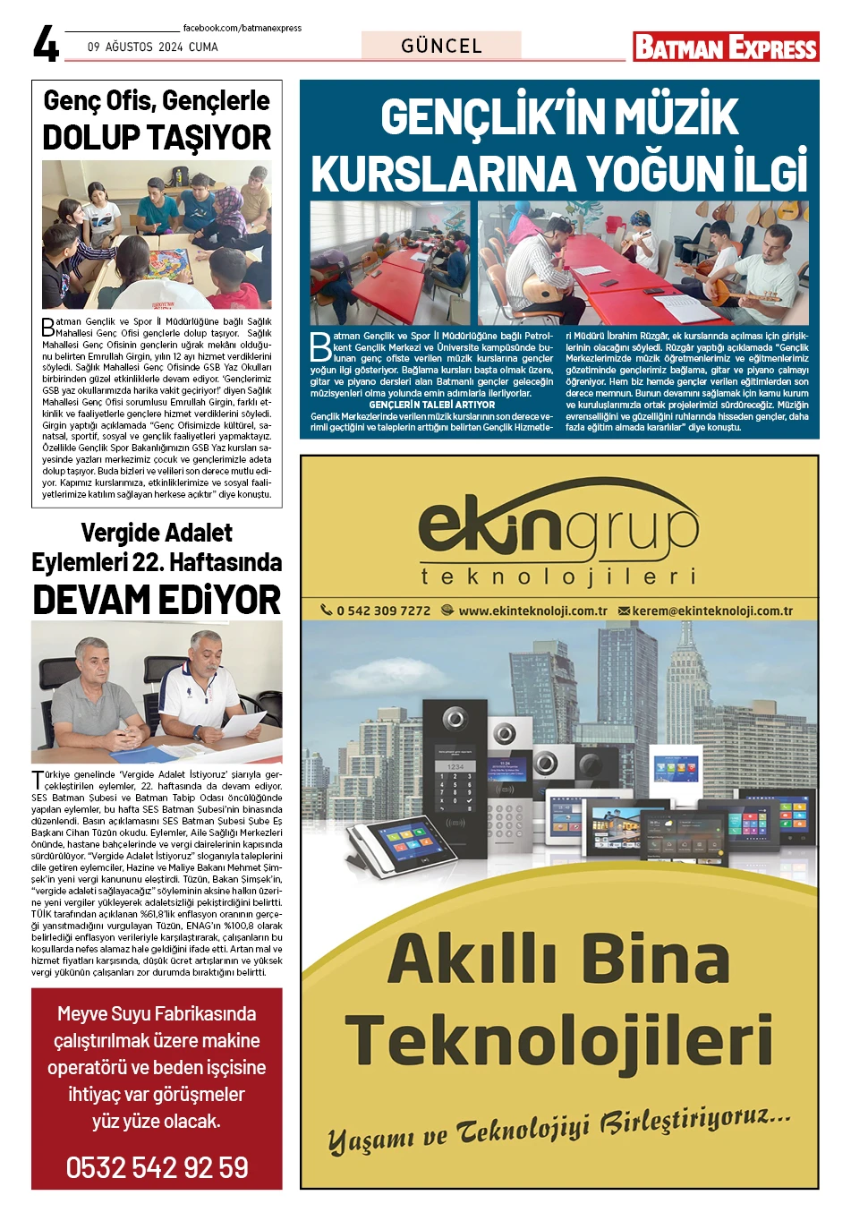 09 AĞUSTOS 2024 CUMA