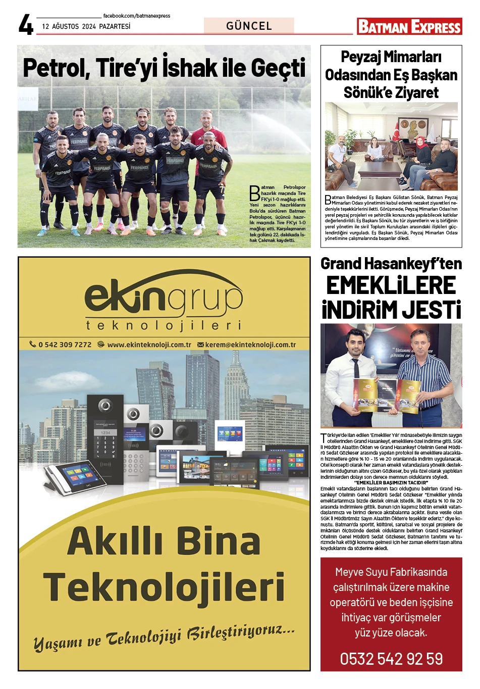 12 AĞUSTOS 2024 PAZARTESİ