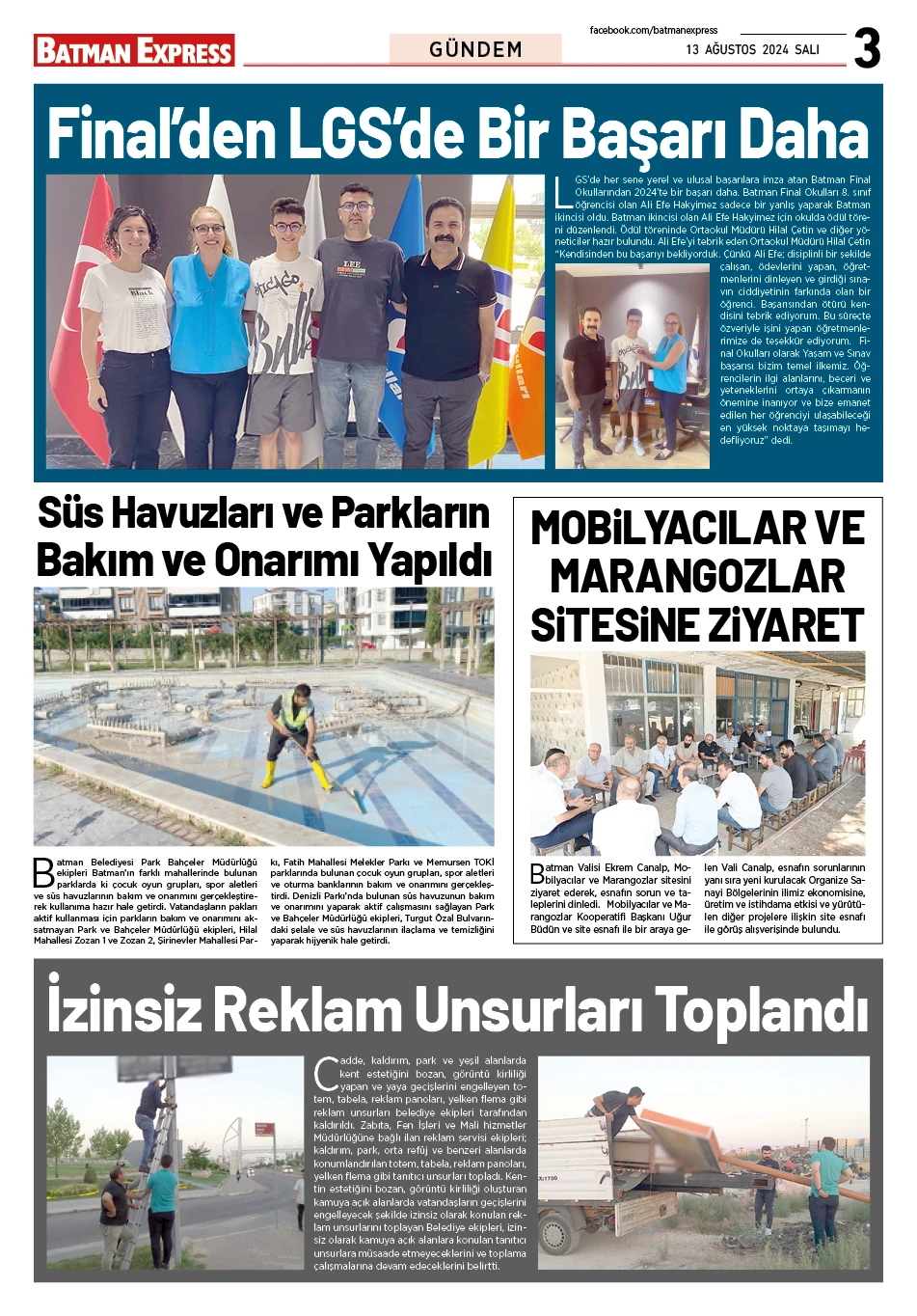 13 AĞUSTOS 2024 SALI