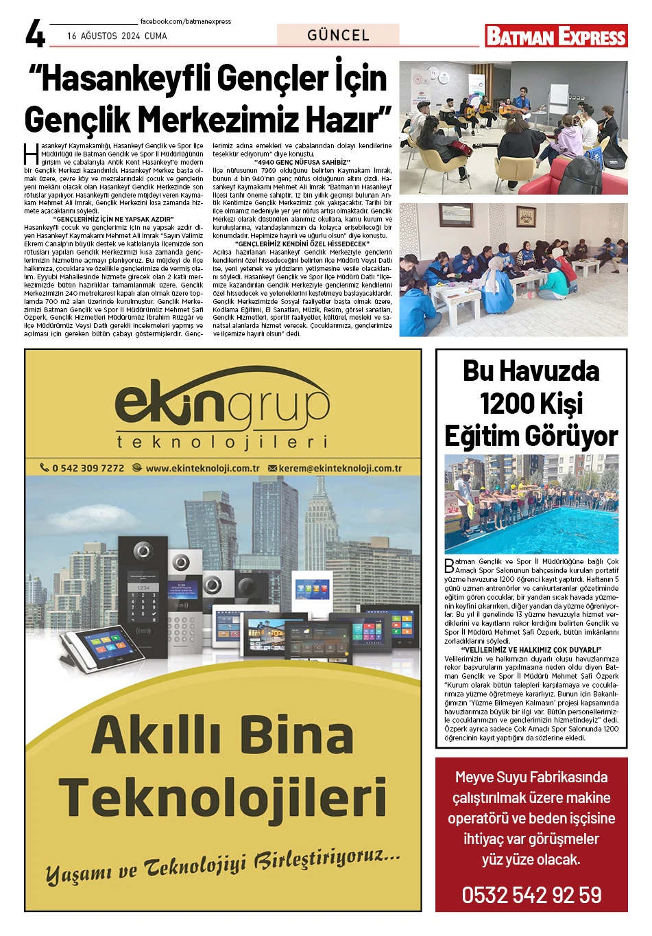 16 AĞUSTOS 2024 CUMA