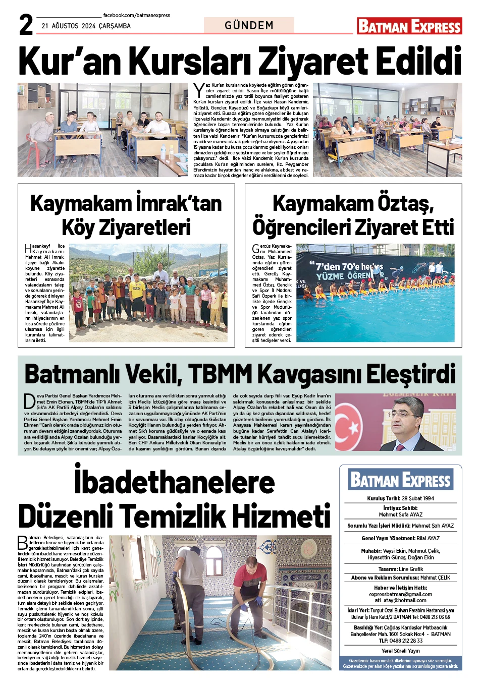 21 AĞUSTOS 2024 ÇARŞAMBA