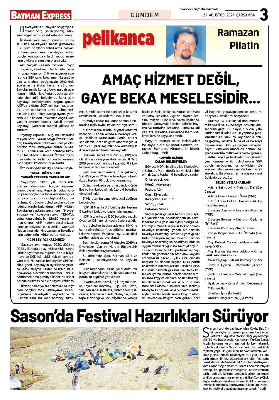 21 AĞUSTOS 2024 ÇARŞAMBA