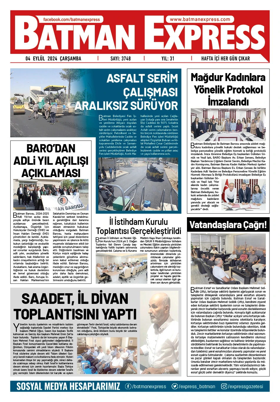 04 EYL&Uuml;L 2024 &Ccedil;ARŞAMBA