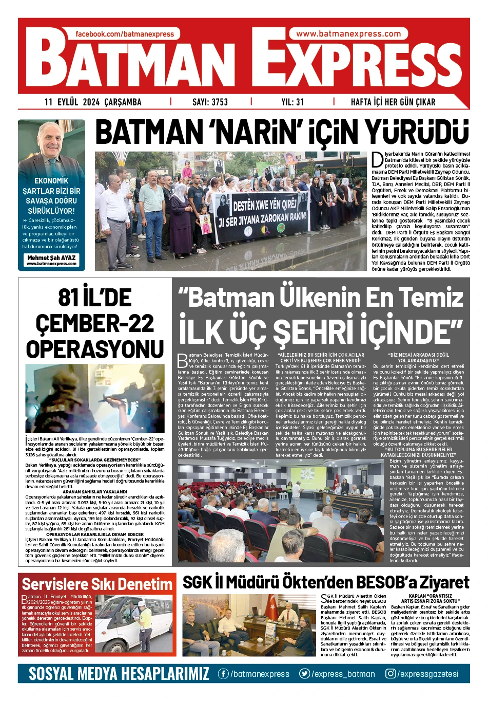 11 EYL&Uuml;L 2024 &Ccedil;ARŞAMBA