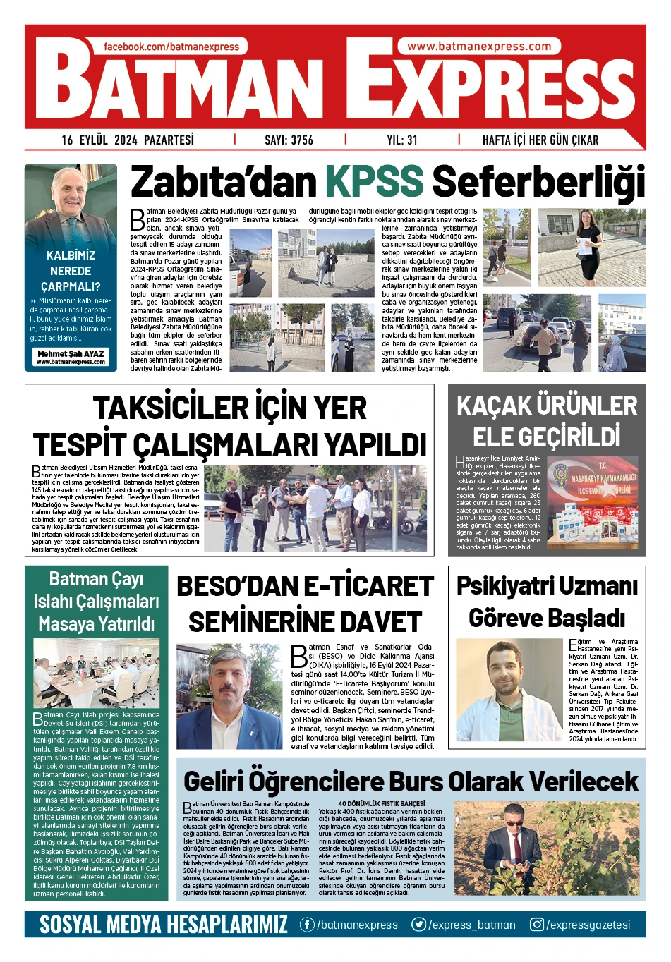 16 EYL&Uuml;L 2024 PAZARTESİ