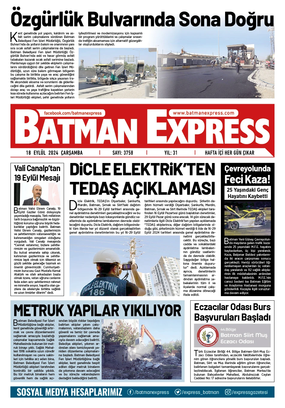 18 EYL&Uuml;L 2024 &Ccedil;ARŞAMBA