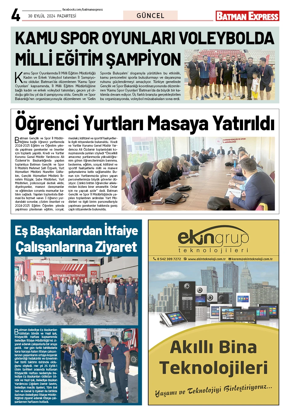 30 EYLÜL 2024 PAZARTESİ