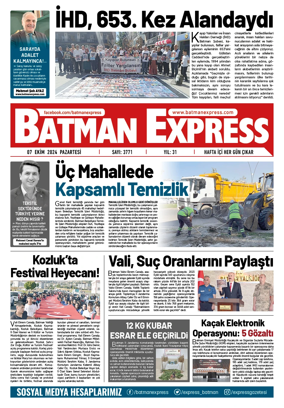 07 EKİM 2024 PAZARTESİ