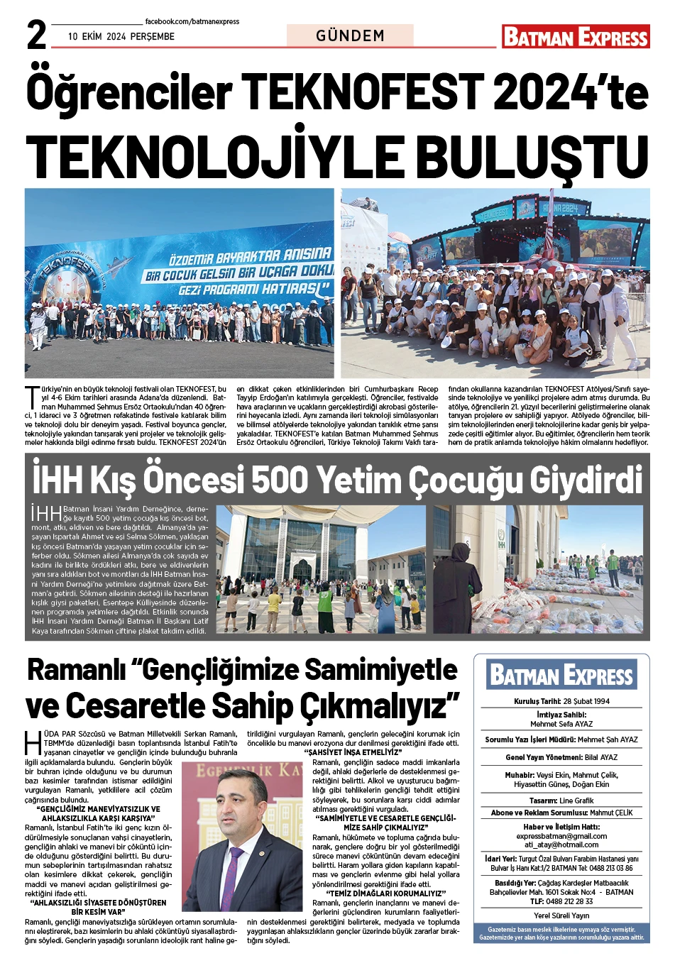 10 EKİM 2024 PERŞEMBE