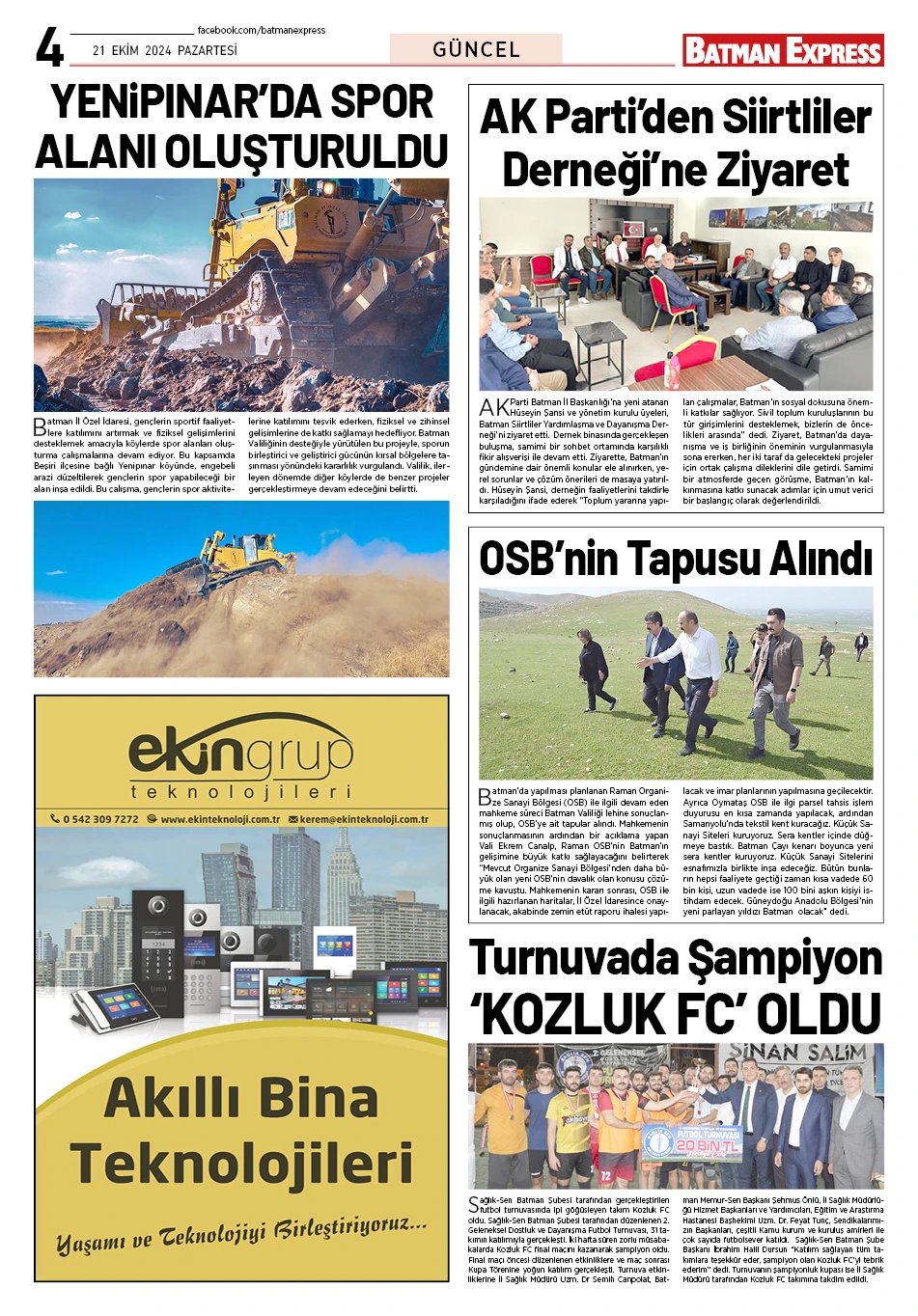 21 EKİM 2024 PAZARTESİ