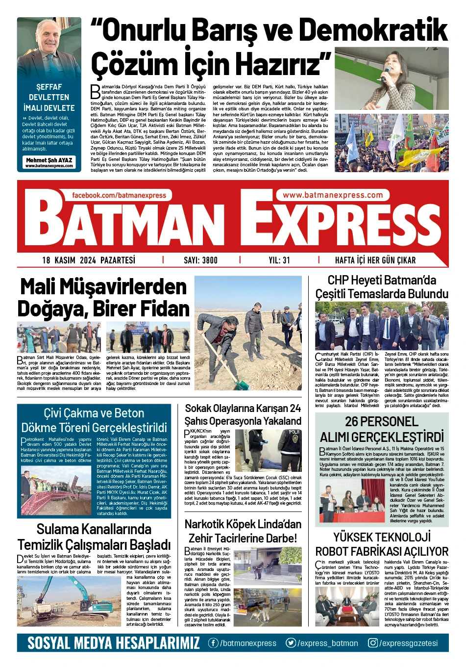 18 KASIM 2024 PAZARTESİ