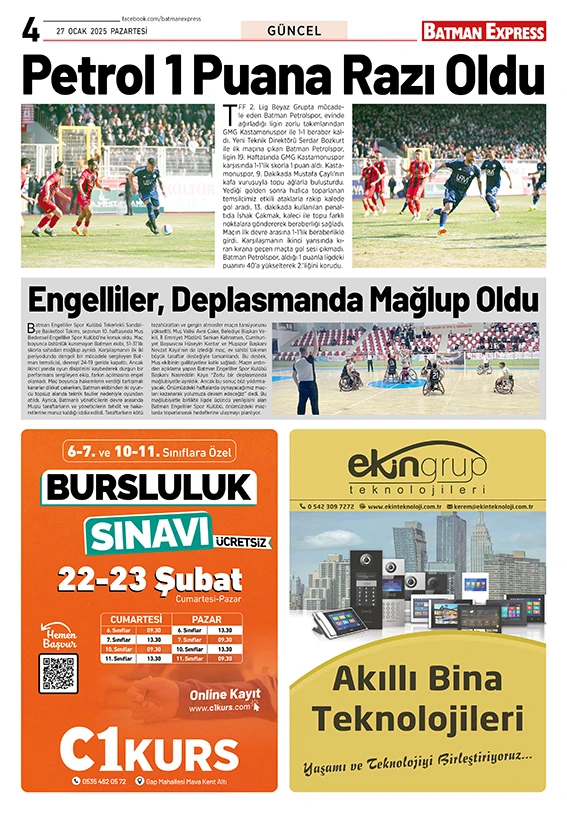 27 OCAK 2025 PAZARTESİ