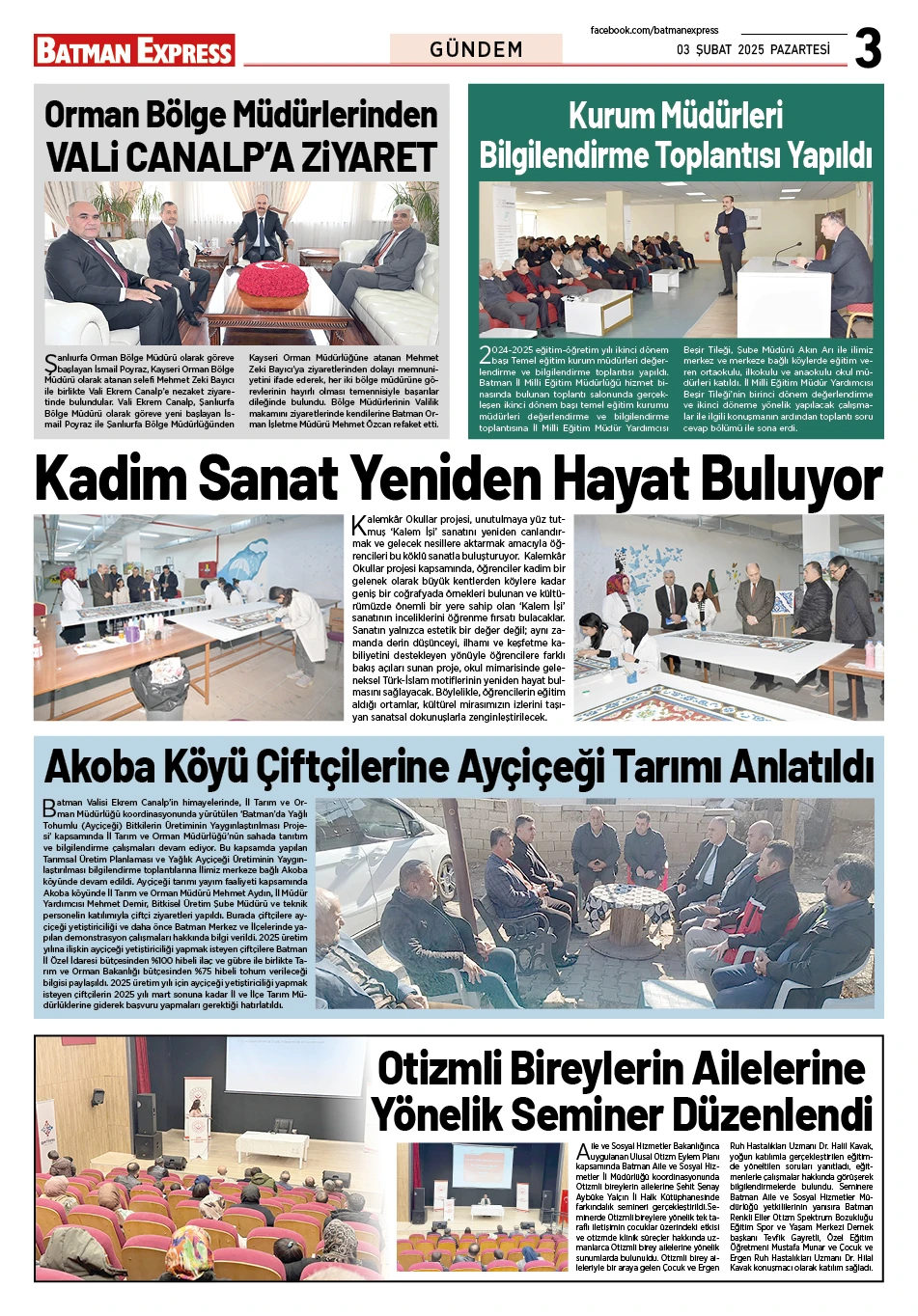 03 ŞUBAT 2025 PAZARTESİ