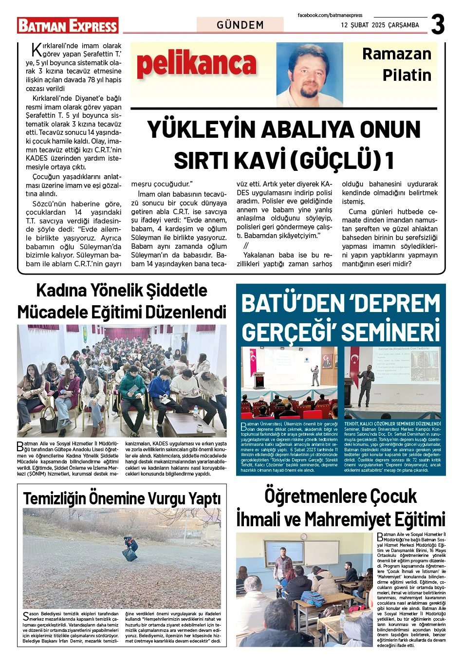 12 ŞUBAT 2025 ÇARŞAMBA