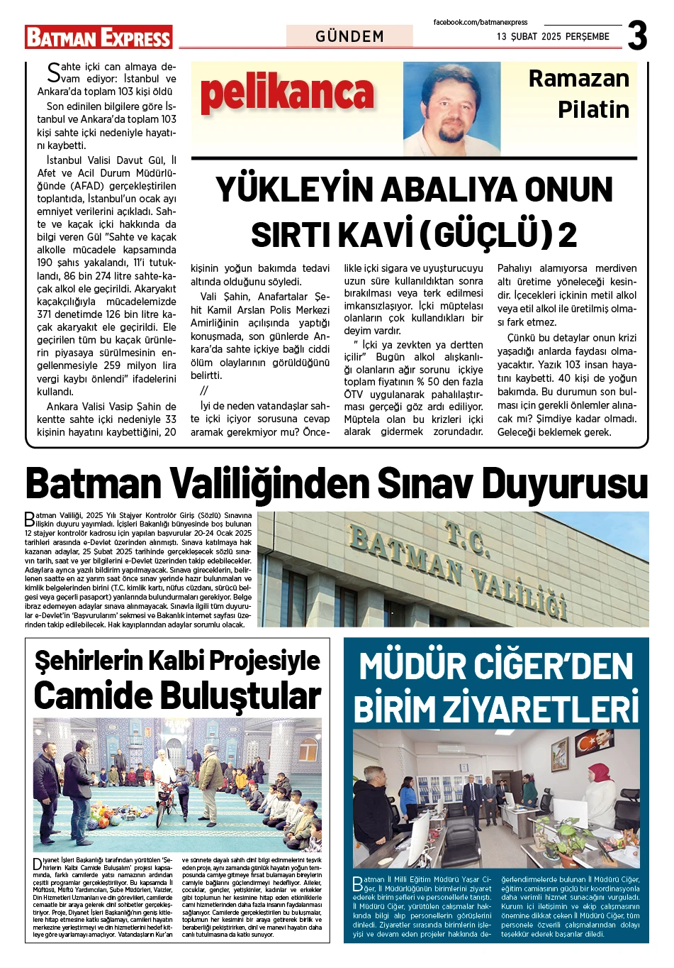 13 ŞUBAT 2025 PERŞEMBE