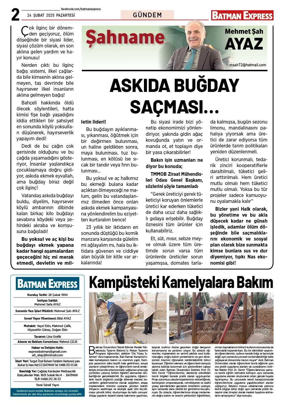 24 ŞUBAT 2025 PAZARTESİ