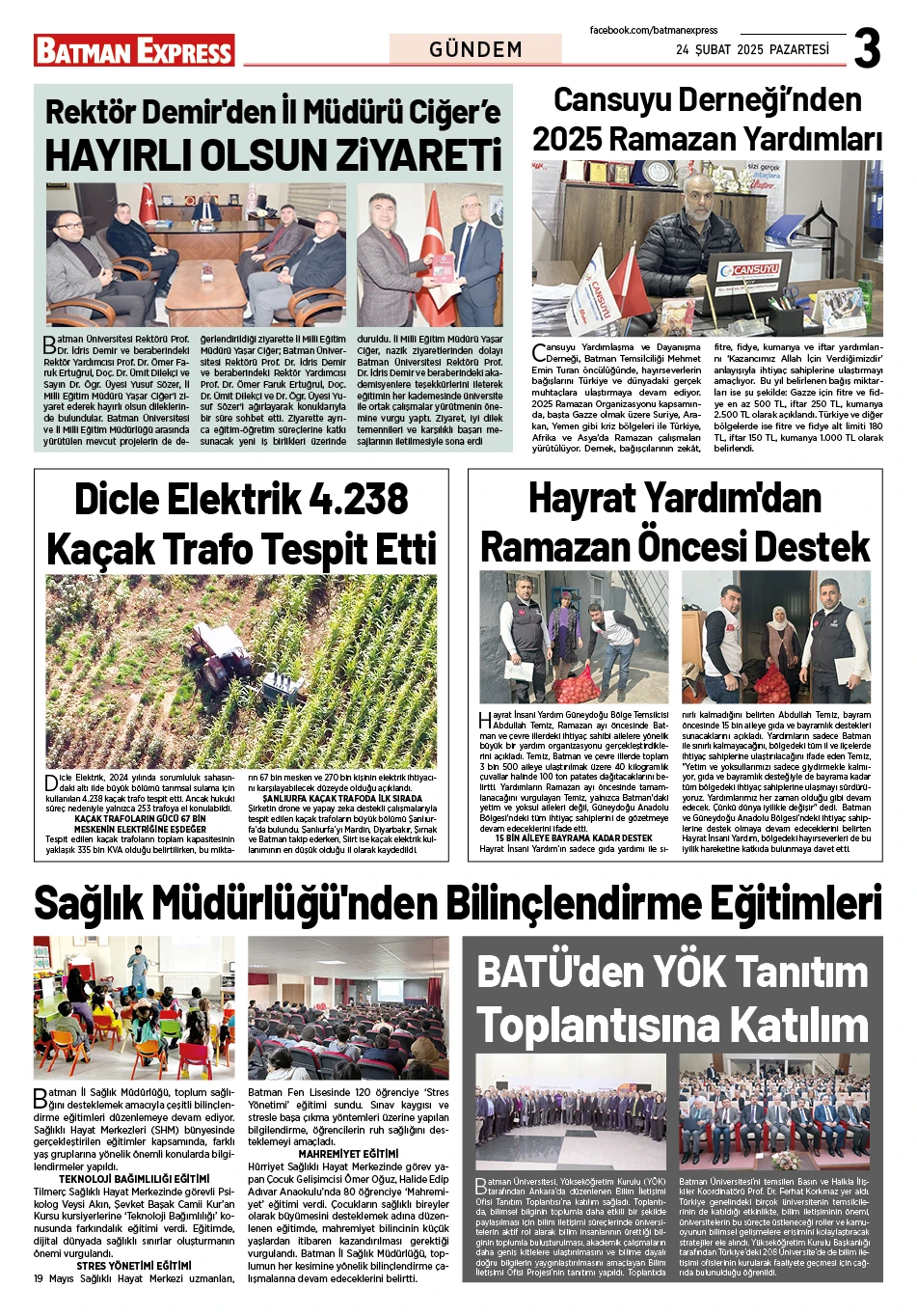 24 ŞUBAT 2025 PAZARTESİ