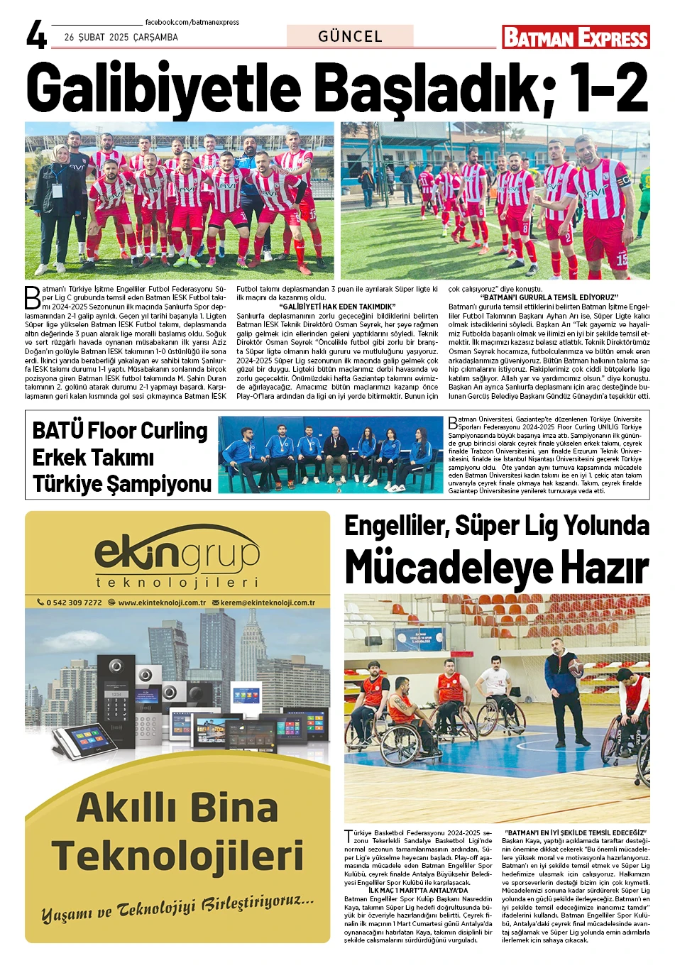 26 ŞUBAT 2025 ÇARŞAMBA