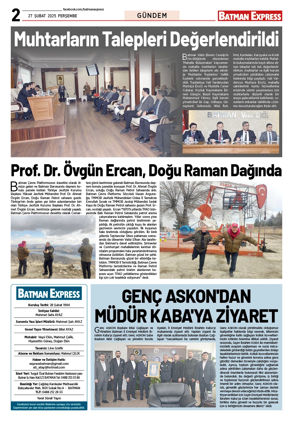 27 ŞUBAT 2025 PERŞEMBE