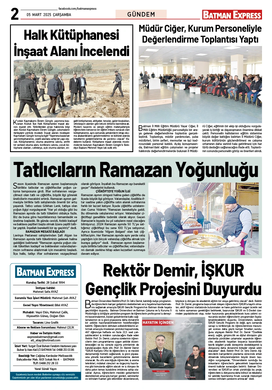 05 MART 2025 ÇARŞAMBA