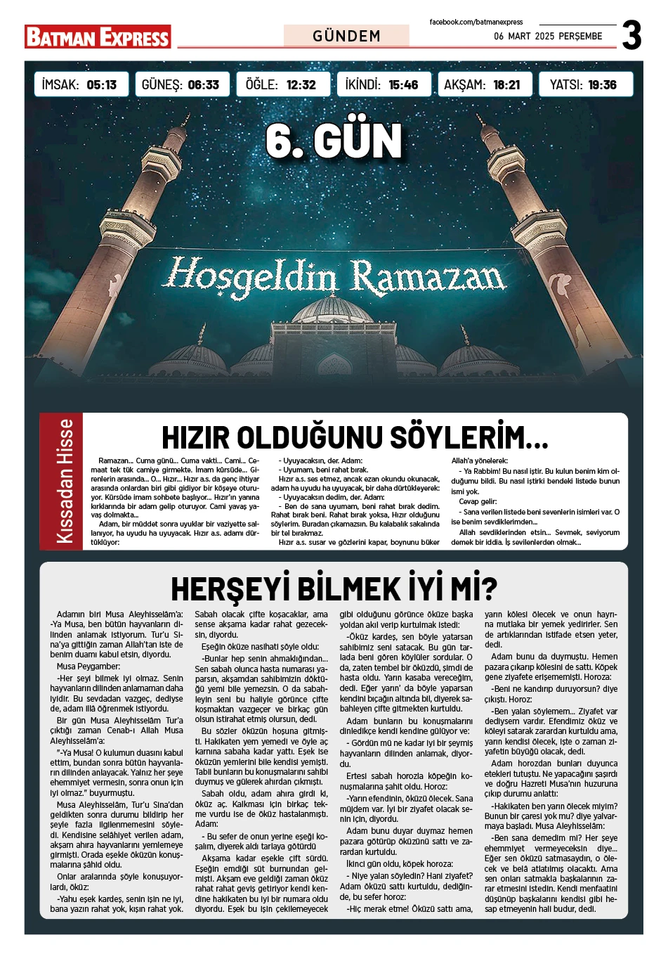 06 MART 2025 PERŞEMBE