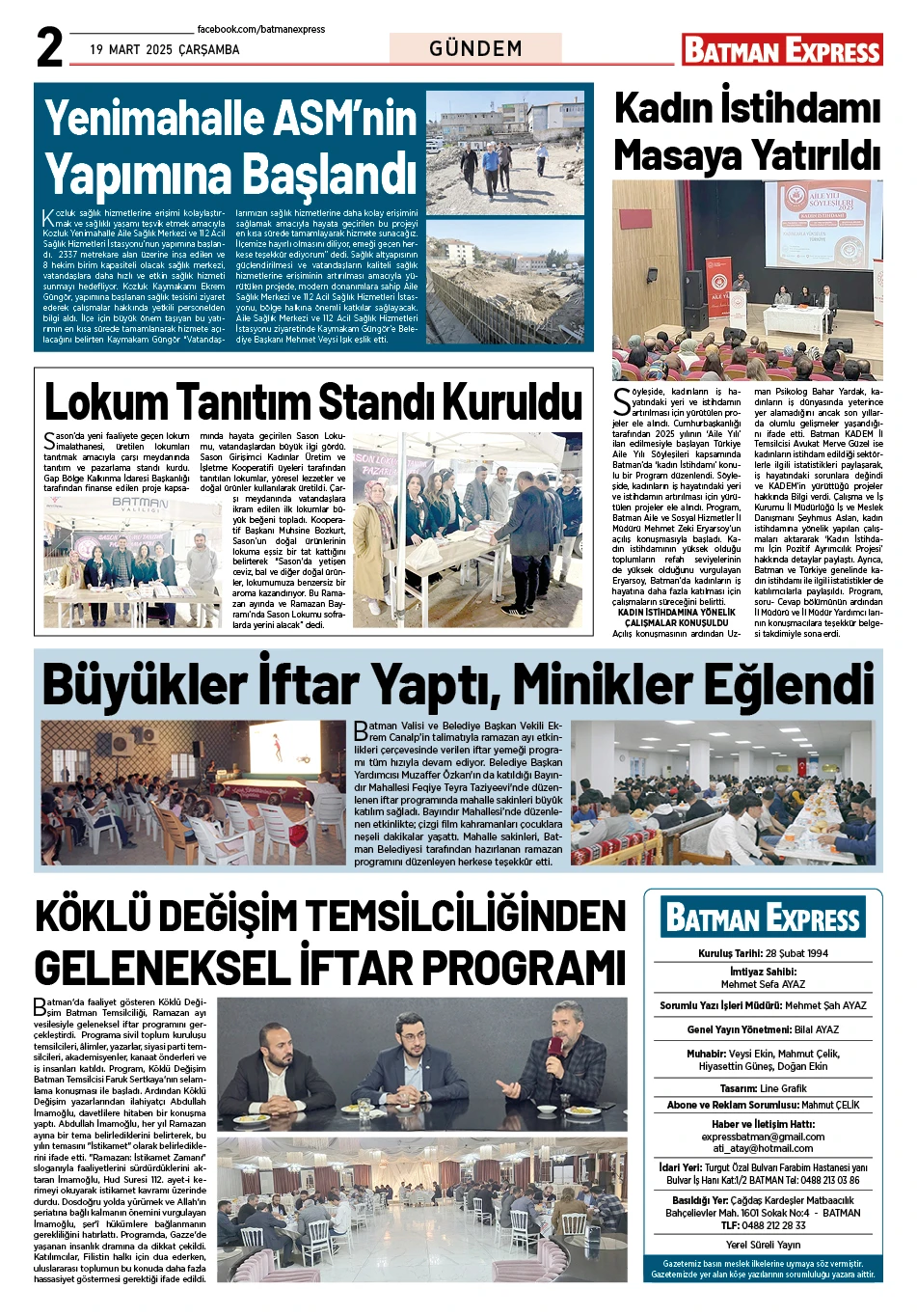 19 MART 2025 ÇARŞAMBA