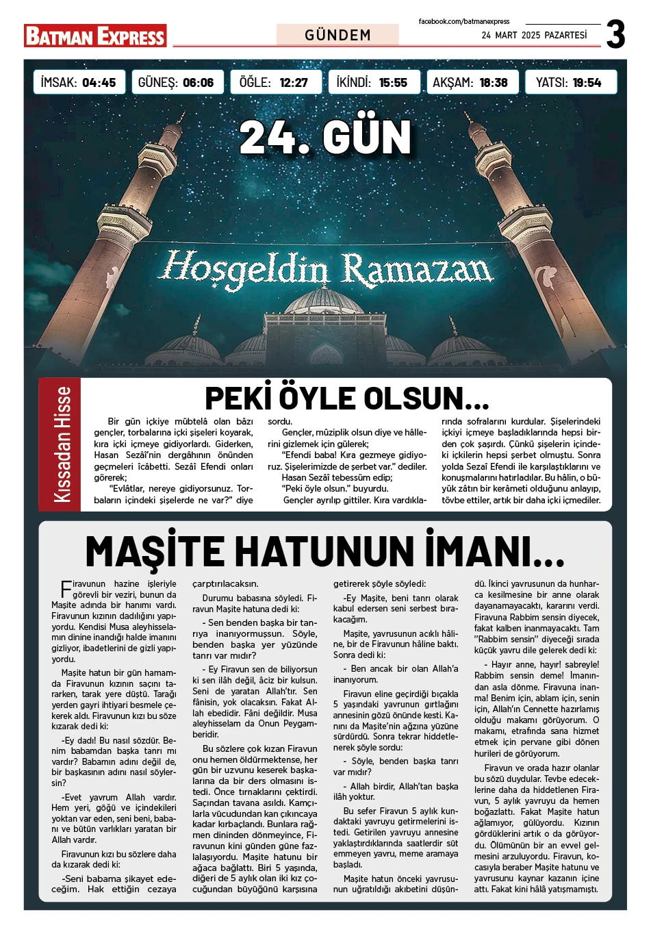 24 MART 2025 PAZARTESİ