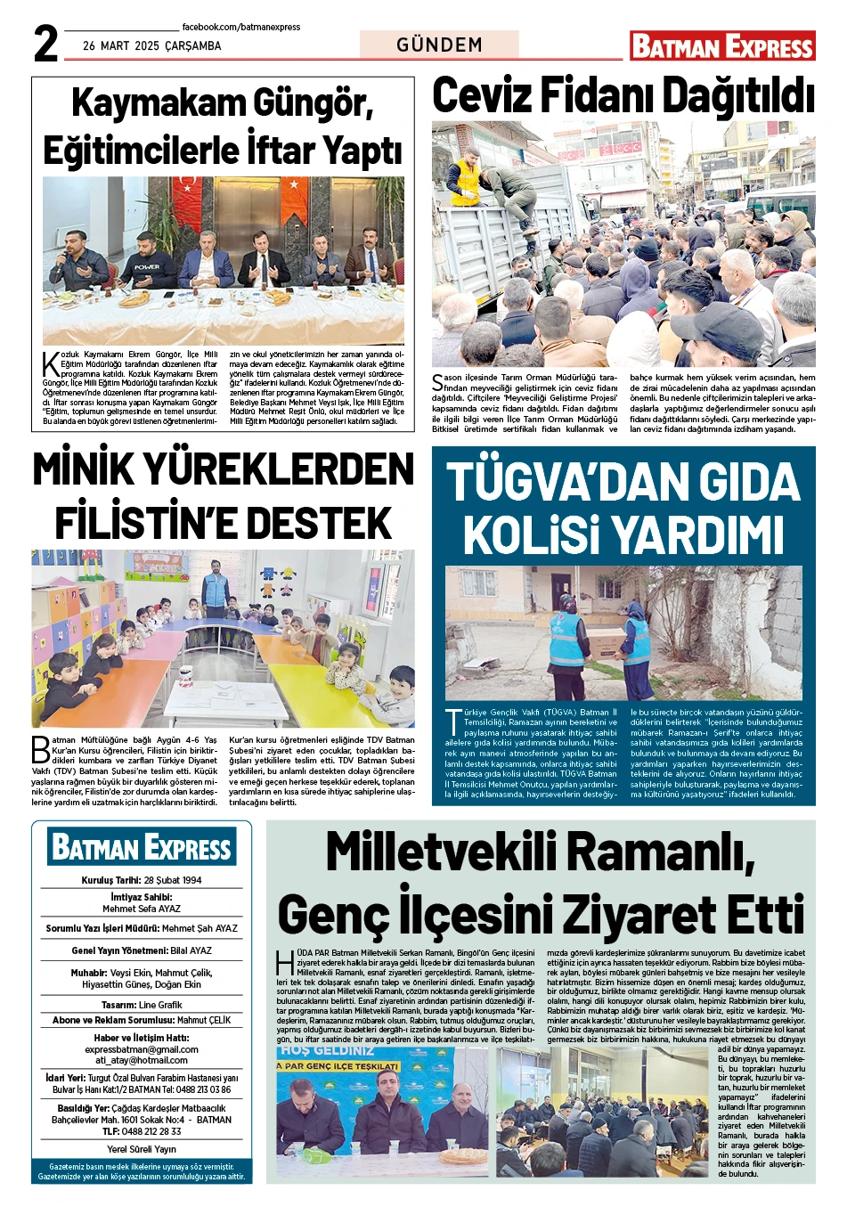 26 MART 2025 ÇARŞAMBA