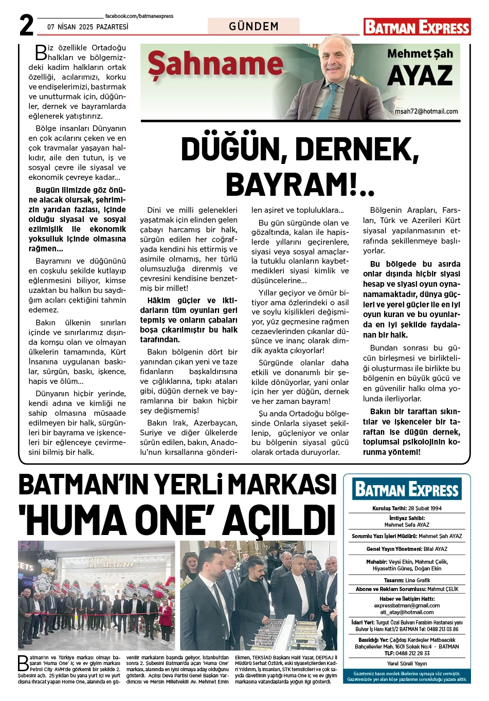 07 NİSAN 2025 PAZARTESİ