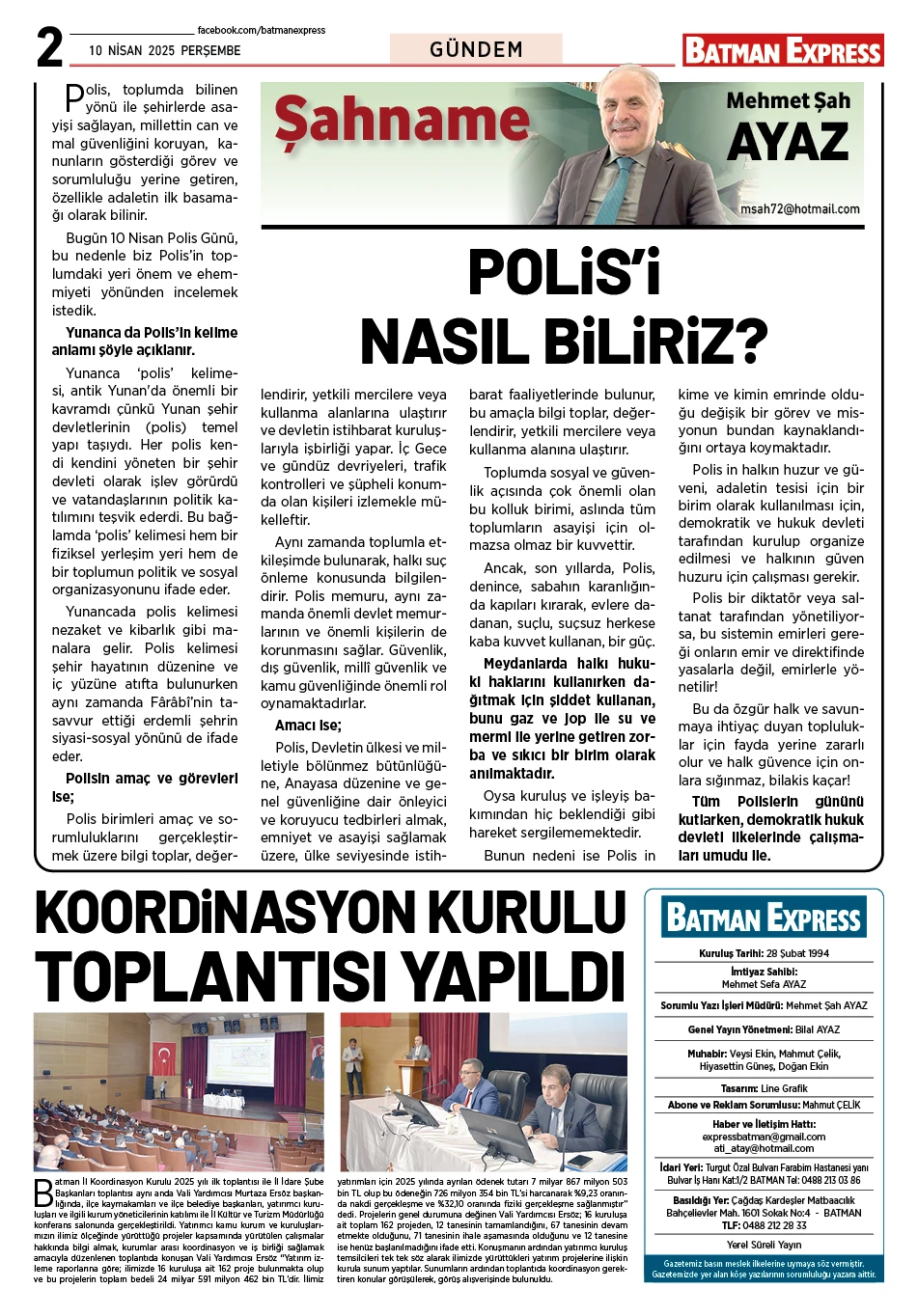 10 NİSAN 2025 PERŞEMBE