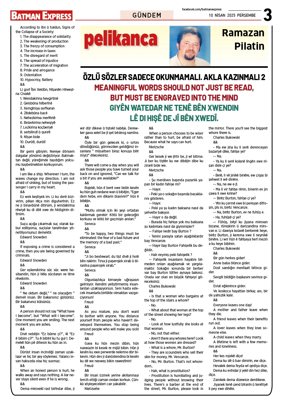 10 NİSAN 2025 PERŞEMBE