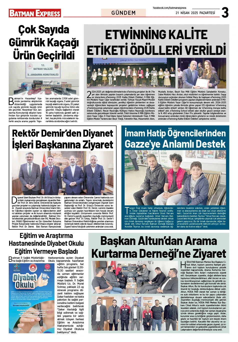 21 NİSAN 2025 PAZARTESİ