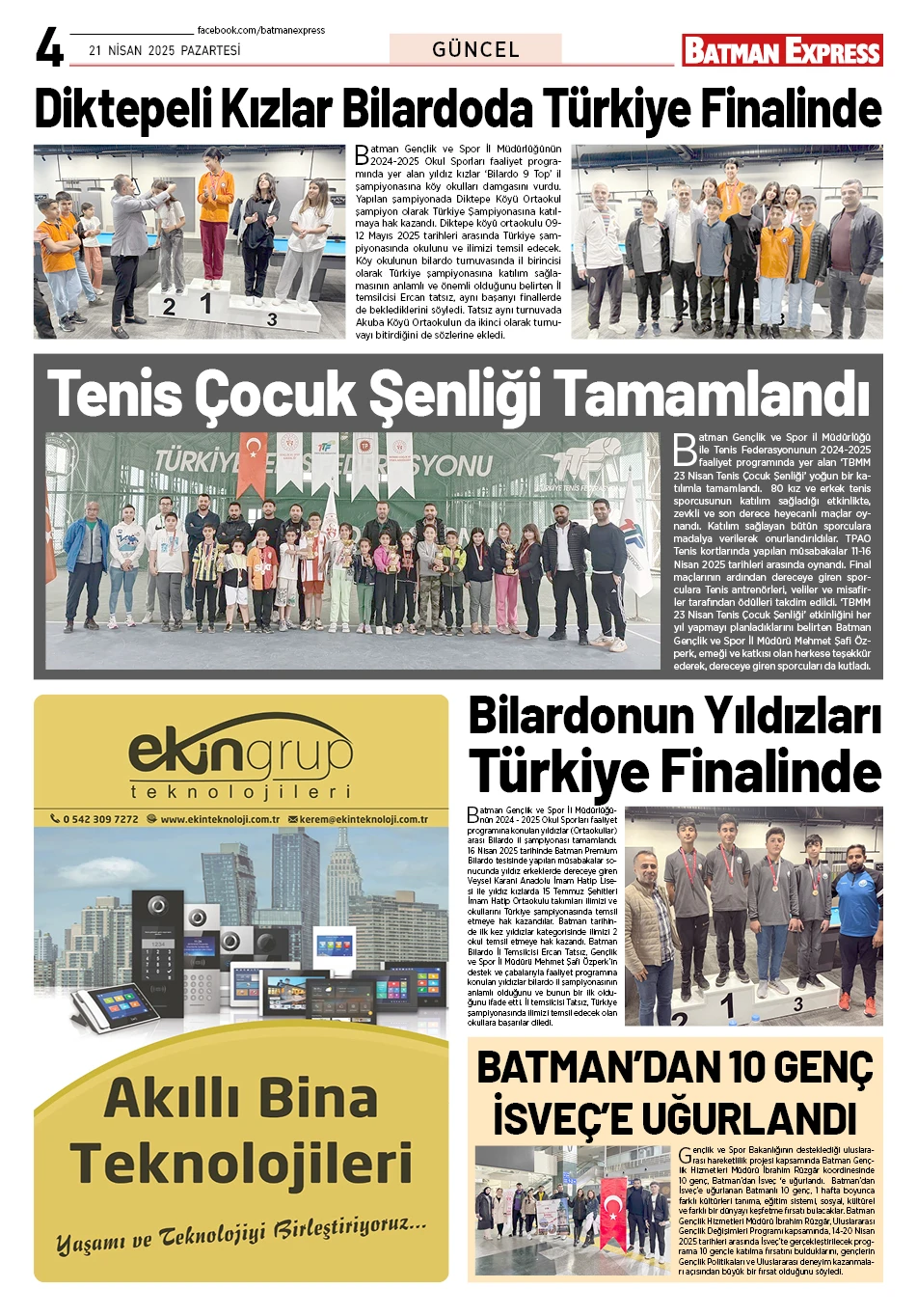 21 NİSAN 2025 PAZARTESİ