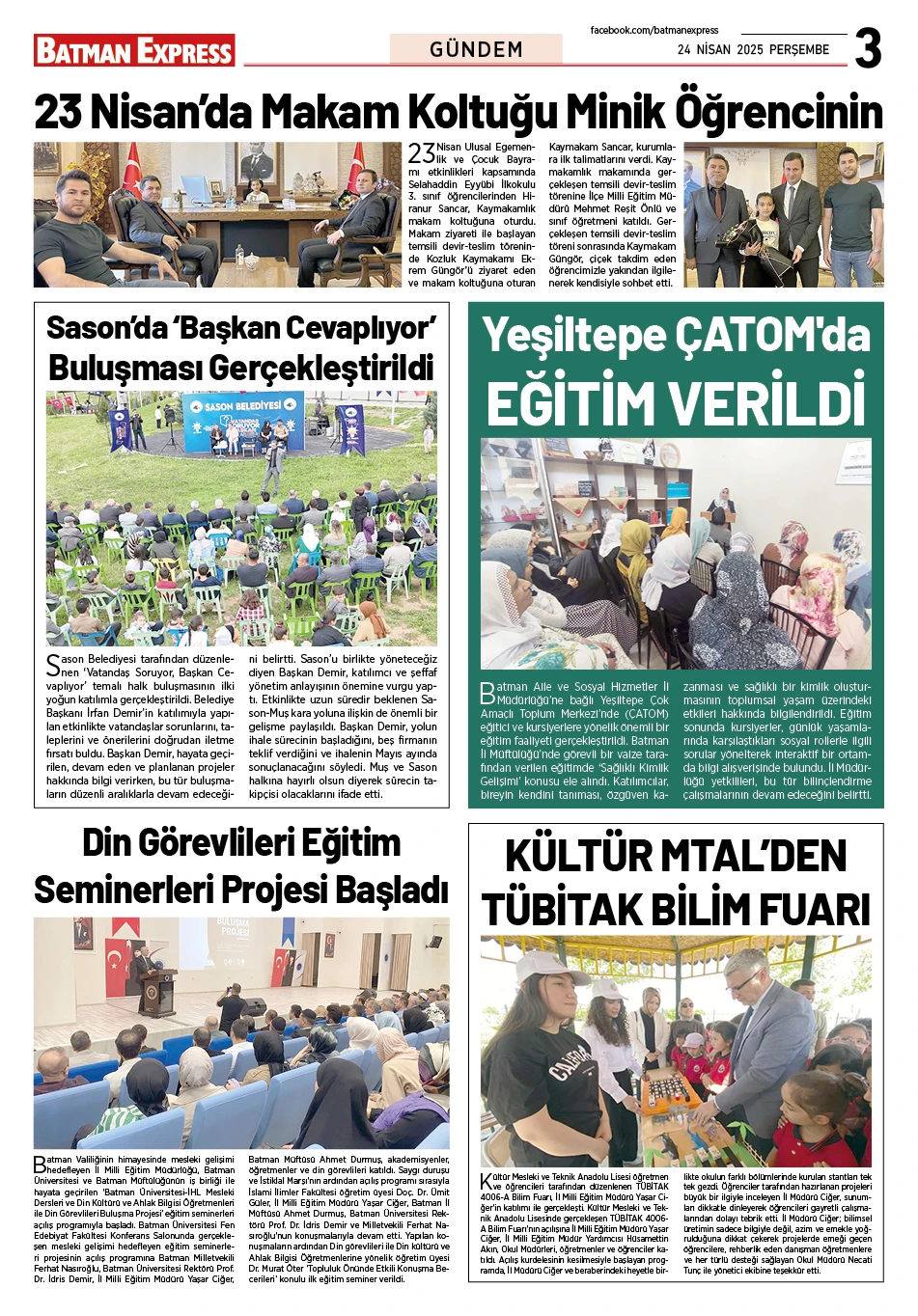 24 NİSAN 2025 PERŞEMBE