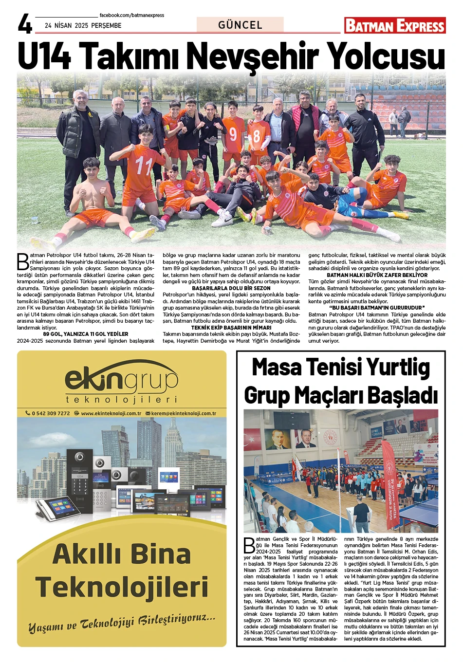 24 NİSAN 2025 PERŞEMBE