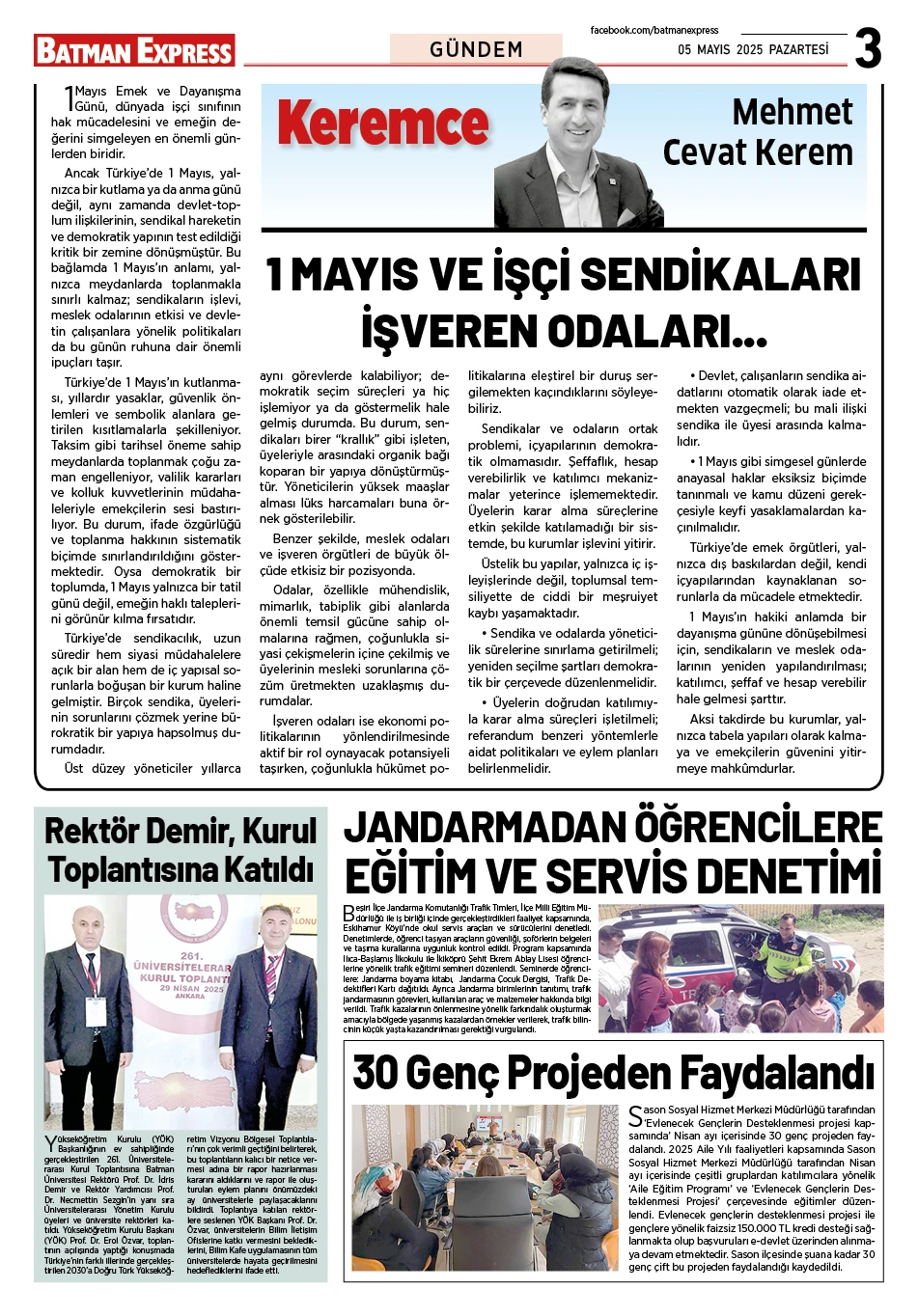 05 MAYIS 2025 PAZARTESİ