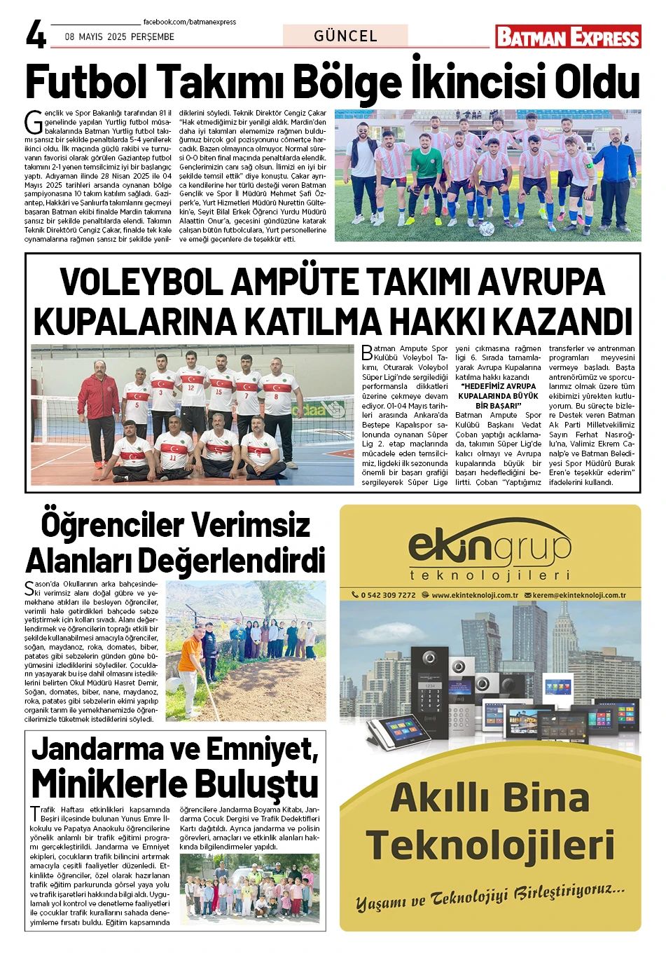 08 MAYIS 2025 PERŞEMBE