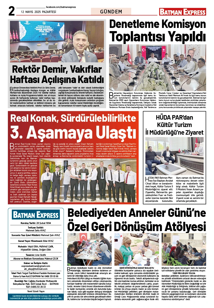 12 MAYIS 2025 PAZARTESİ