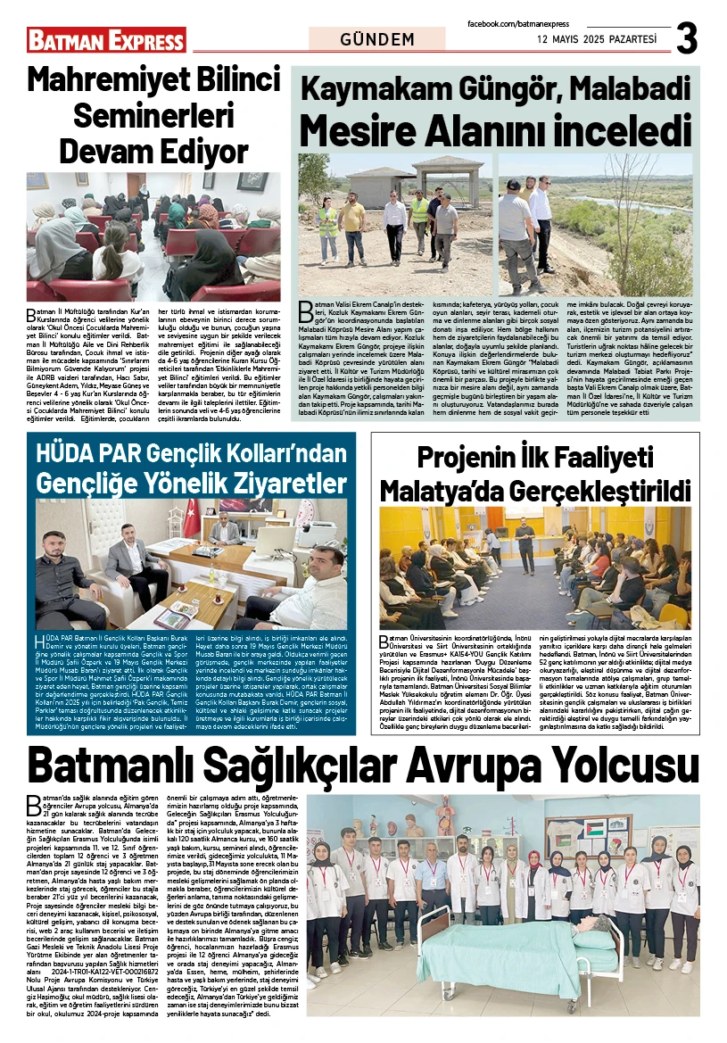 12 MAYIS 2025 PAZARTESİ