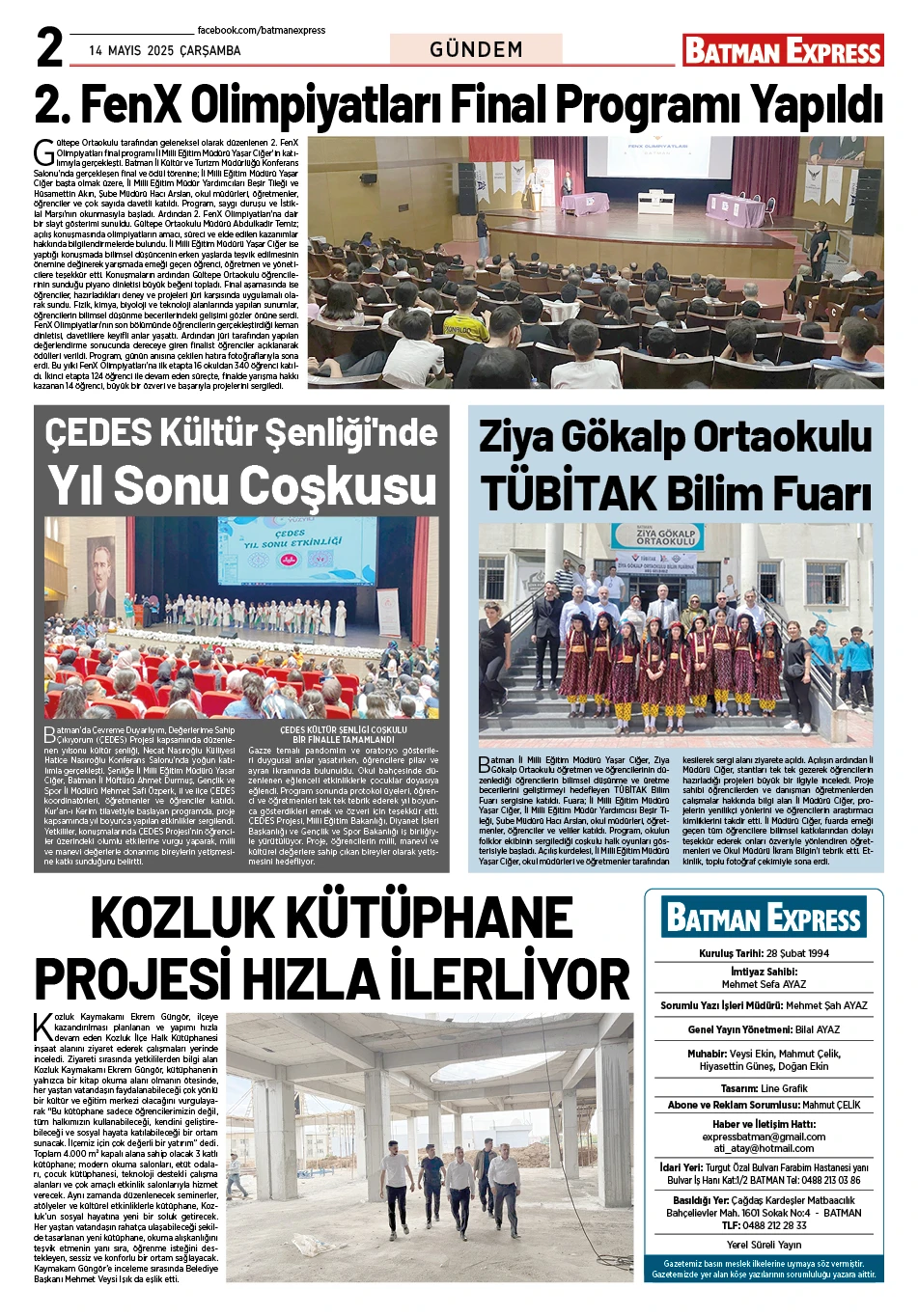 14 MAYIS 2025 ÇARŞAMBA