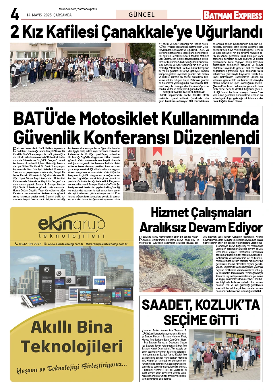 14 MAYIS 2025 ÇARŞAMBA