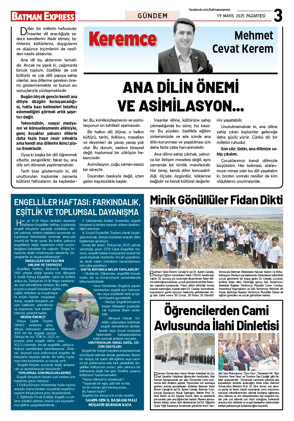 19 MAYIS 2025 PAZARTESİ