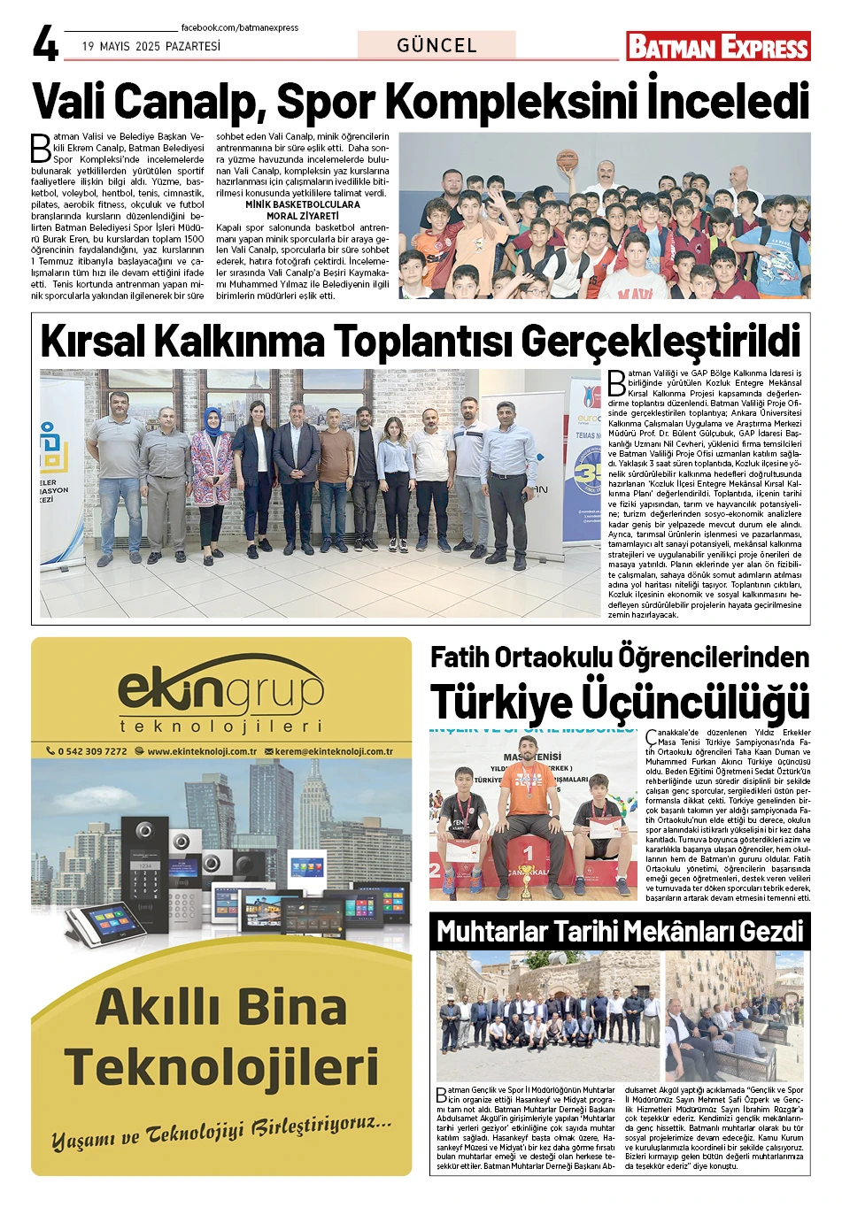 19 MAYIS 2025 PAZARTESİ