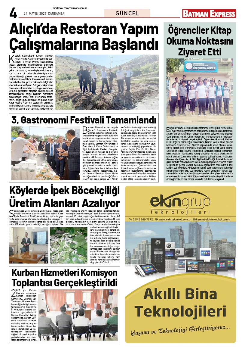 21 MAYIS 2025 ÇARŞAMBA