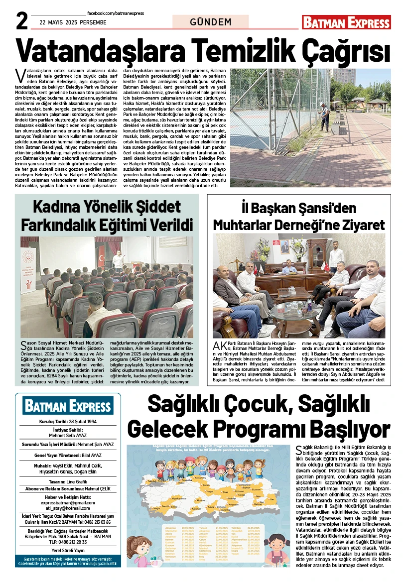 22 MAYIS 2025 PERŞEMBE