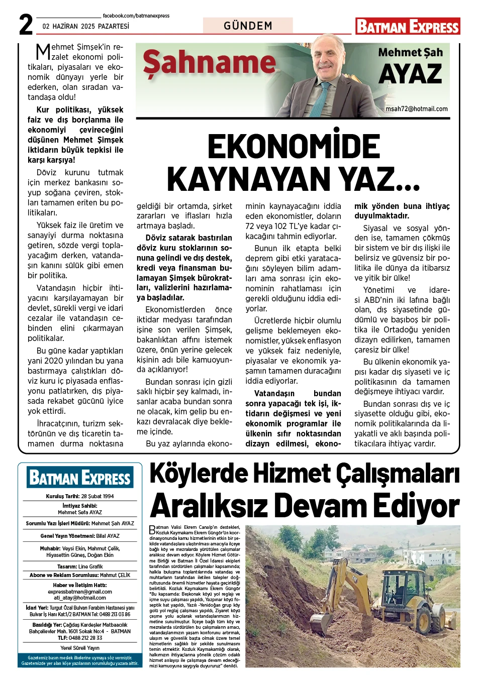 02 HAZİRAN 2025 PAZARTESİ